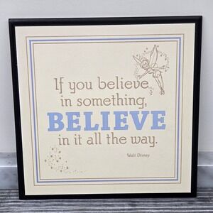 Disney Tinker Bell Wall Art Walt Disney Quote Believe In Something Hallmark, 8x8